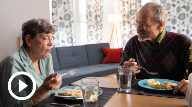 Special Diets video couple eating at table